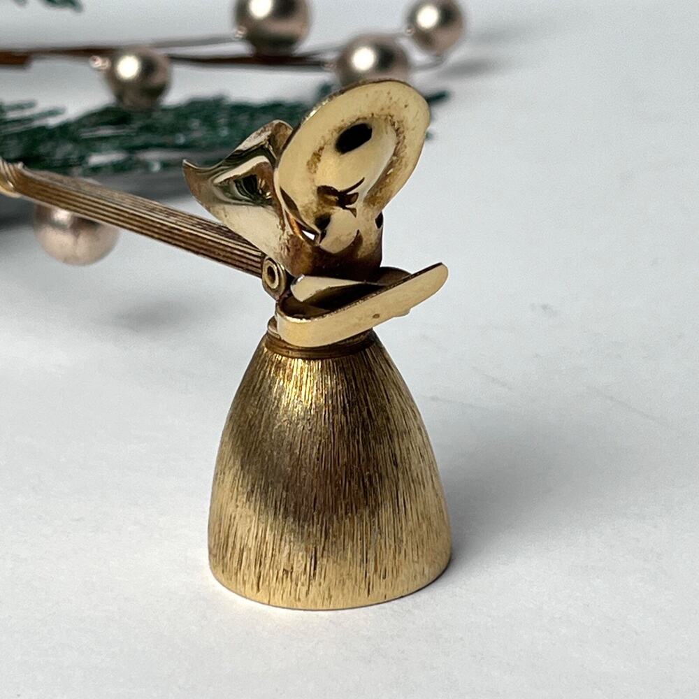 Vintage Napier Brass Gold Tone Angel Candle Snuffer Extinguisher 10.5" Long